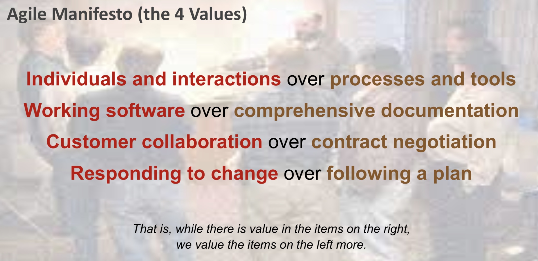 Agile Manifesto erklärt die 4 Werte der Programmierung