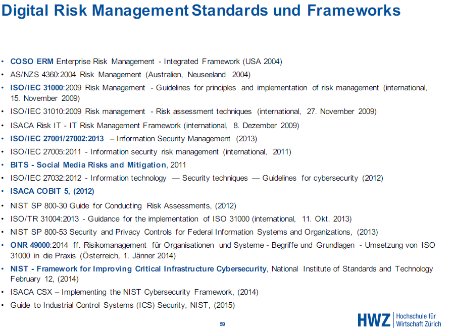 standards und frameworks