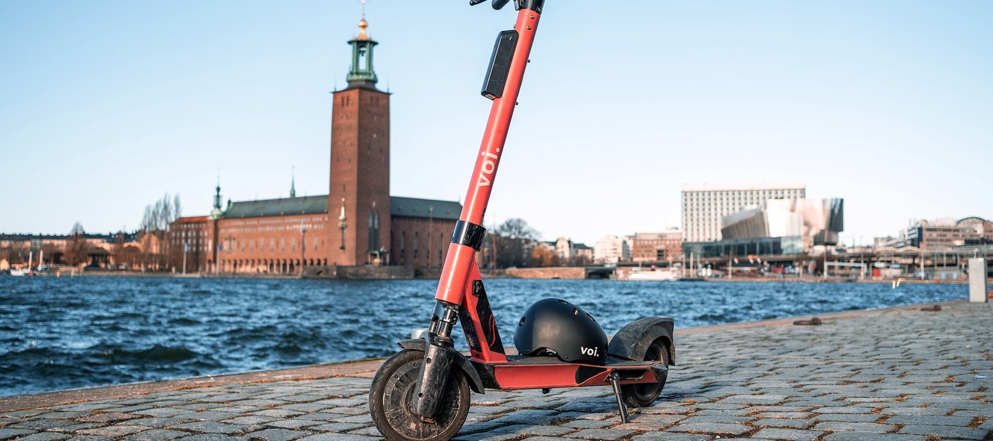 Voi. scooter waterside in Stockholm
